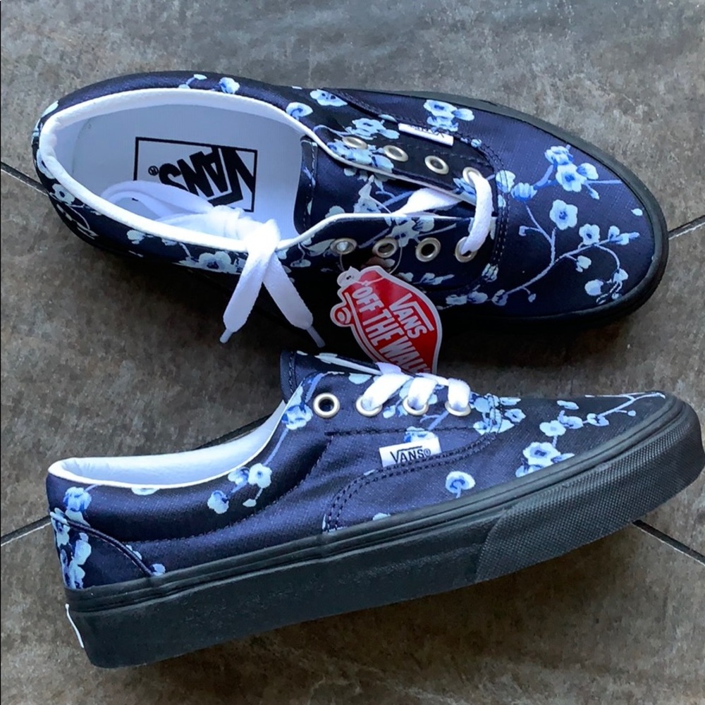VANS ERA FLORALS BLUE/BLACK men’s - Picture 15 of 16